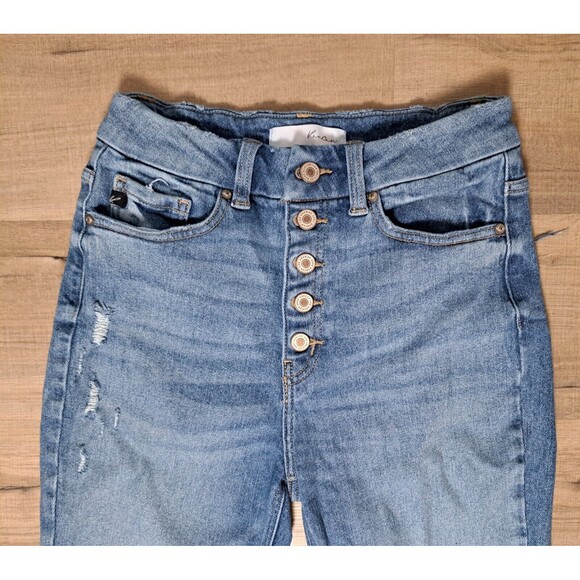 KanCan Womens Dempsey High Rise Ankle Skinny Jeans Button Fly Distressed Size 28 - Picture 4 of 11